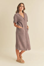 Load image into Gallery viewer, Lavender Shirt Dress
