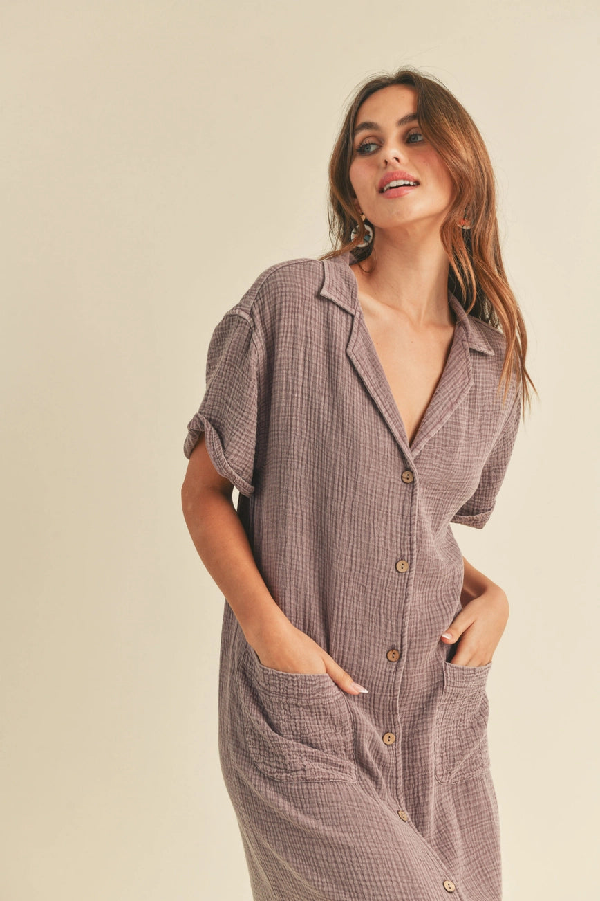 Lavender Shirt Dress