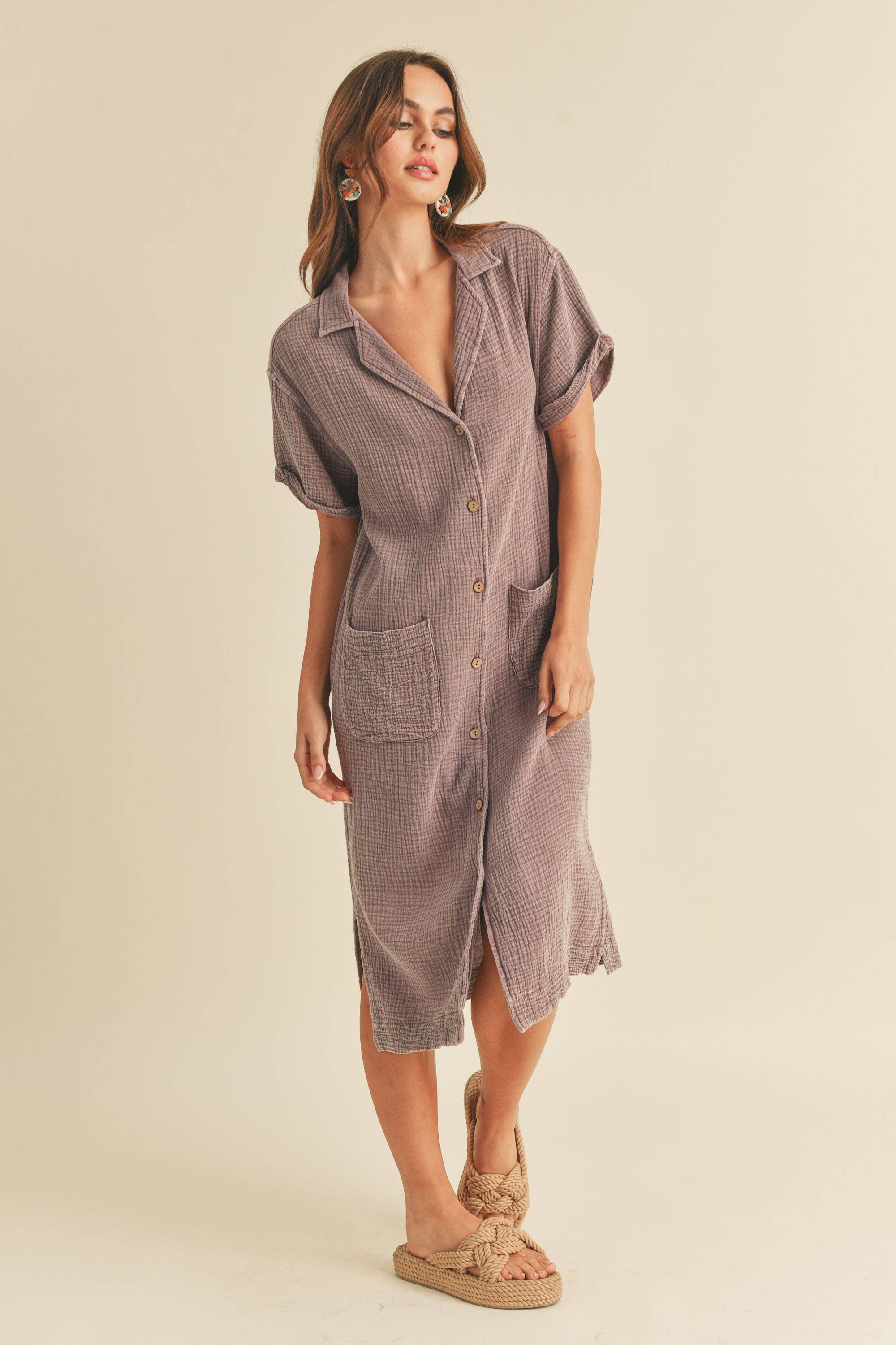 Lavender Shirt Dress