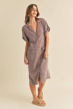 Load image into Gallery viewer, Lavender Shirt Dress
